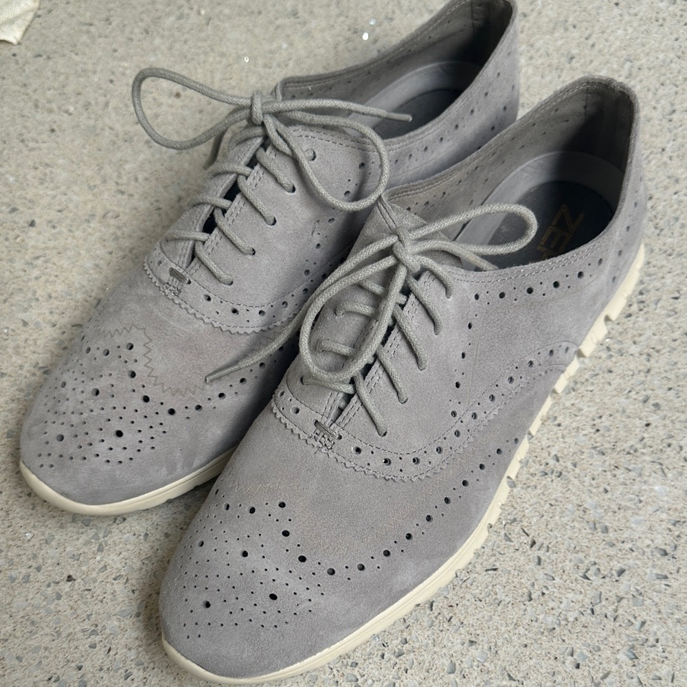 Cole Haan ZEROGRAND Gray Suede Women's Flats